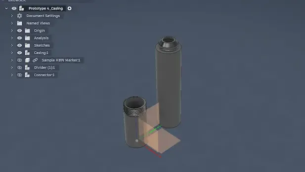 Cutaway view of the casing showing how the marker is removed and replaced