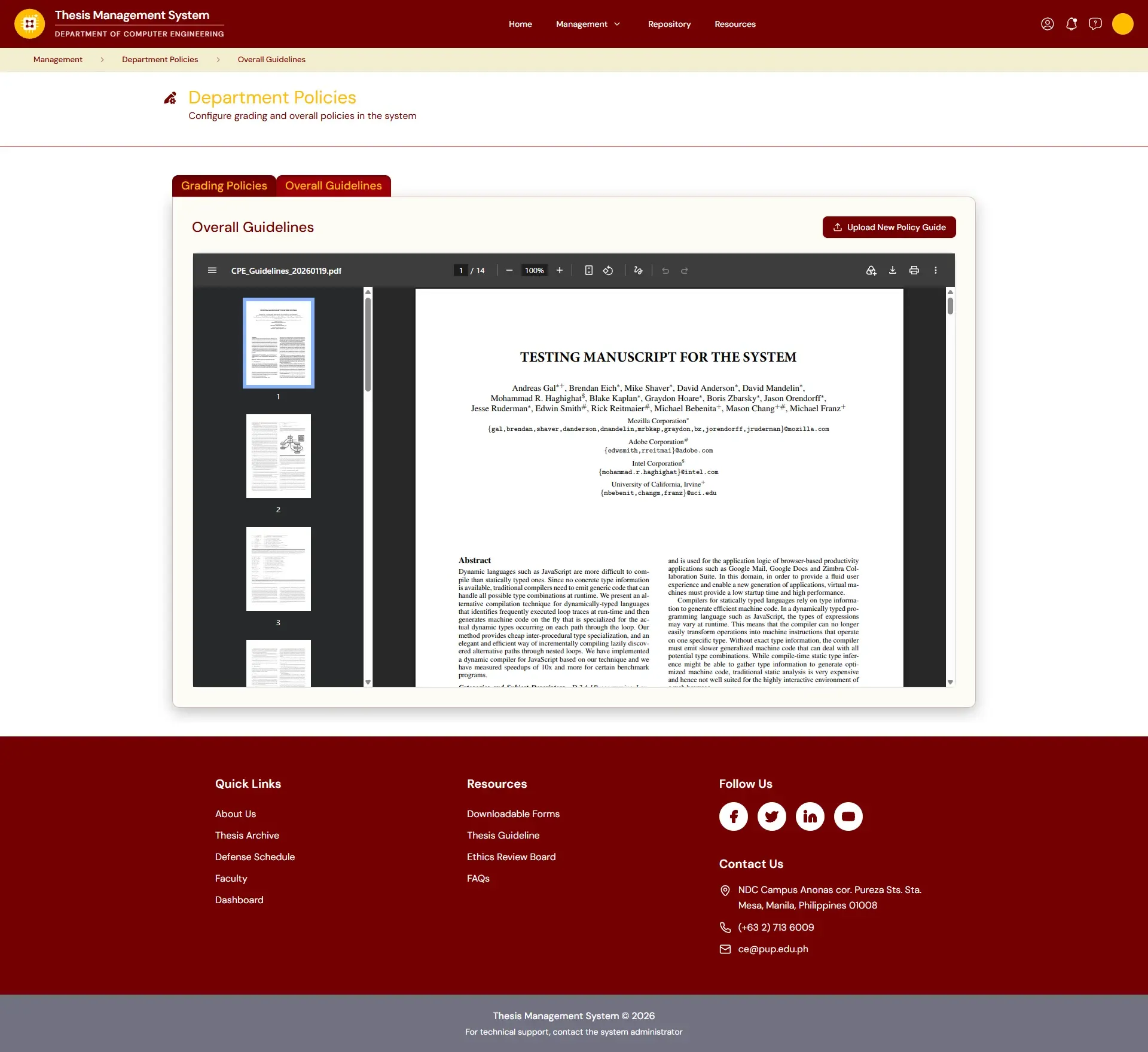 Centralize Department Policies for updating workflow process and rules